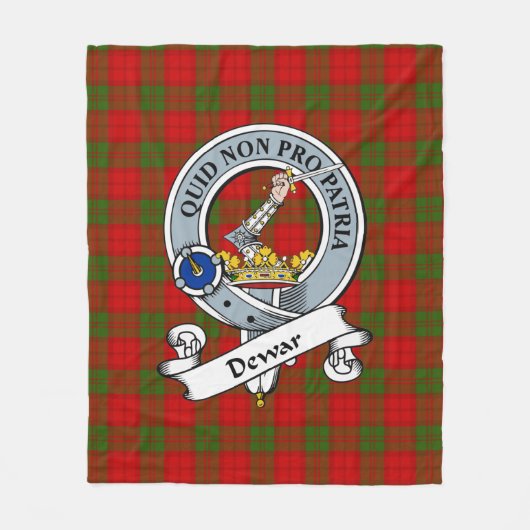 Dewar Clan Badge Tartan Pset Fleece Deken (Voorkant)