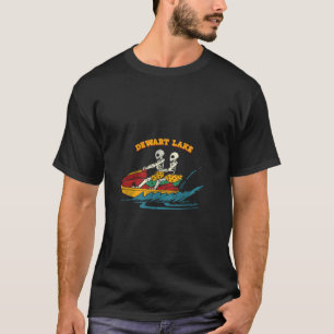 Dewart Lake Indiana Grappig Skelet Jetski Retro  T-shirt