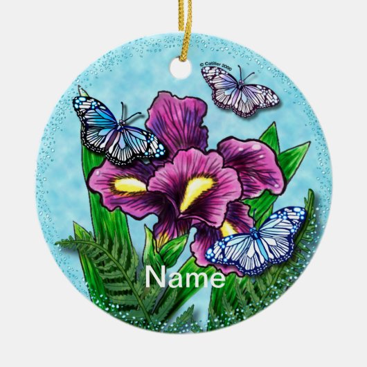 Dewdrop Butterfly Iris ornament (Voorkant)