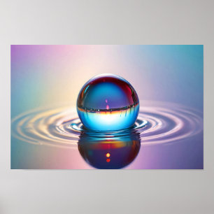 Dewdrop Close-up Water Tranquil Natuur Seizoen Poster