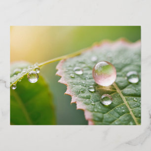 Dewdrop Natuur Kleurrijke Wildlife Serene Tranquil Folie Feestdagen Briefkaart