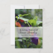 Dewdrop Pansy Célébration de la vie Invitation (Devant)