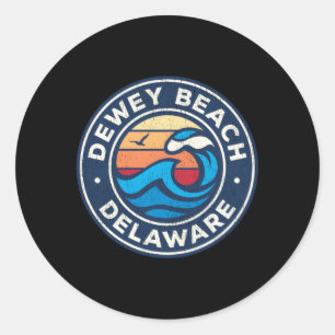 Dewey Beach Delaware De nautische golven Ronde Sticker