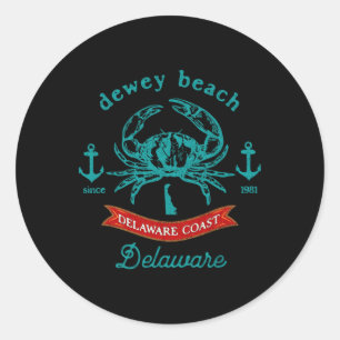 Dewey Beach Delaware Krabbenvangst Vakantie Souven Ronde Sticker