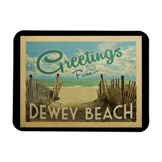 Dewey Beach Vintage Travel Magneet (Horizontaal)