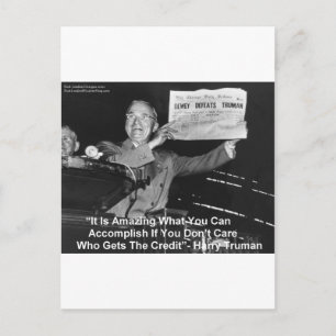 Dewey Beats Truman Funny Gifts T - shirts Buttonne Briefkaart