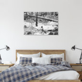 Dewey Gold Mine op Thunder Mountain, Idaho Canvas Afdruk (Insitu (Slaapkamer))
