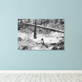 Dewey Gold Mine op Thunder Mountain, Idaho Canvas Afdruk (Insitu (Houten vloer))