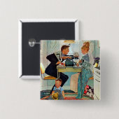 Dewey tegen Truman Vierkante Button 5,1 Cm (Voorkant /achterkant)