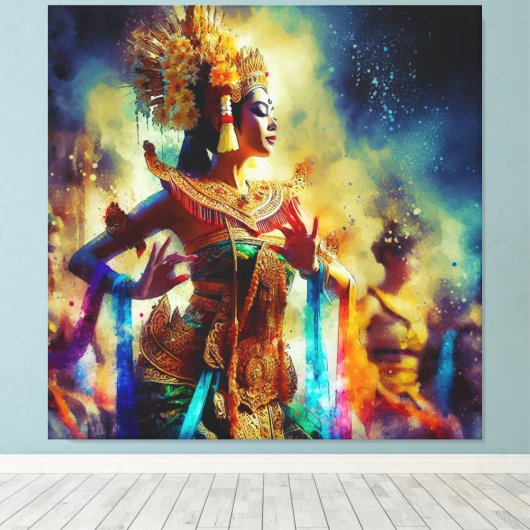 Dewi Tari (dansgodin) Canvas Afdruk (Insitu (Houten vloer))