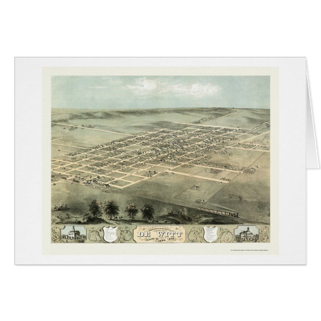 DeWitt, IA Panorama Map - 1868 (Voorkant Horizontaal)