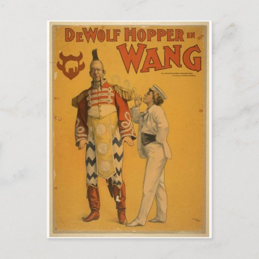 DeWolf Hopper in het  theater Wang Briefkaart (Voorkant)