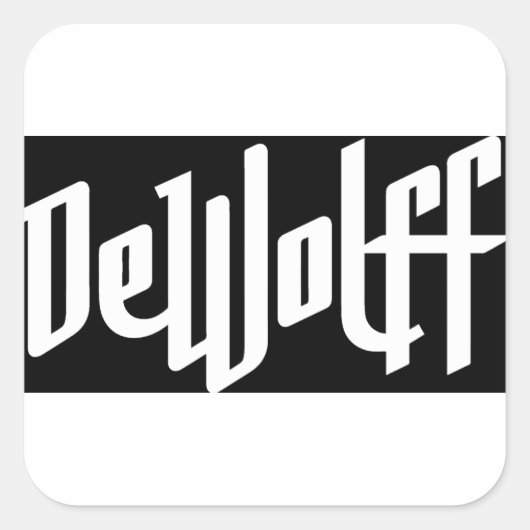 DeWolff logo Vierkante Sticker (Voorkant)