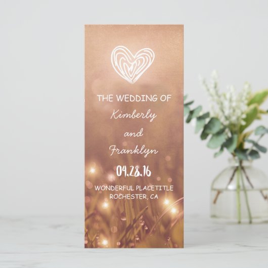 Dewy Grass programmes de mariage rustique (Debout devant)