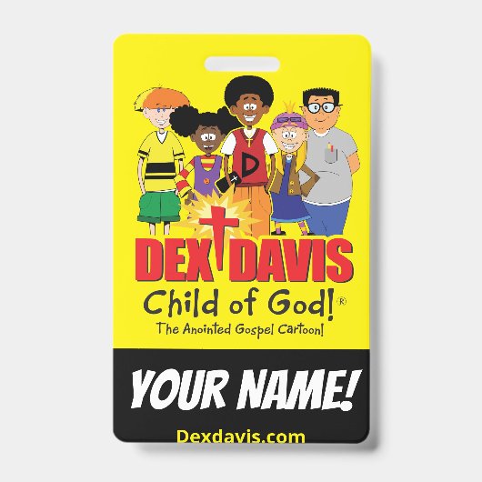 "Dex n' Them"-naamkaart (dubbelzijdig) Badge (Front)