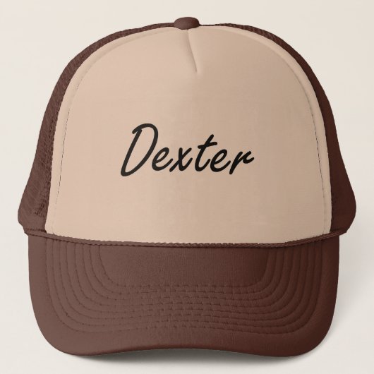Dexter Artistieke Naam Ontwerp Trucker Pet (Voorkant)