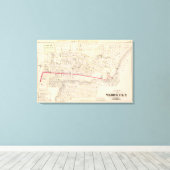 Dexter Asylum en Central Bridge Atlas Map Canvas Afdruk (Insitu (Houten vloer))