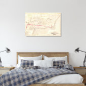 Dexter Asylum en Central Bridge Atlas Map Canvas Afdruk (Insitu (Slaapkamer))