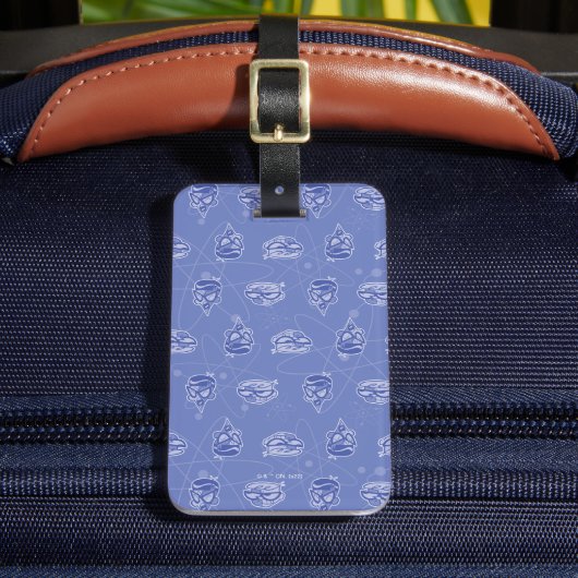 Dexter en Mandark Atomic Pattern Bagagelabel (Voorkant Insitu 2)