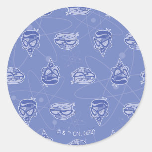 Dexter en Mandark Atomic Pattern Ronde Sticker