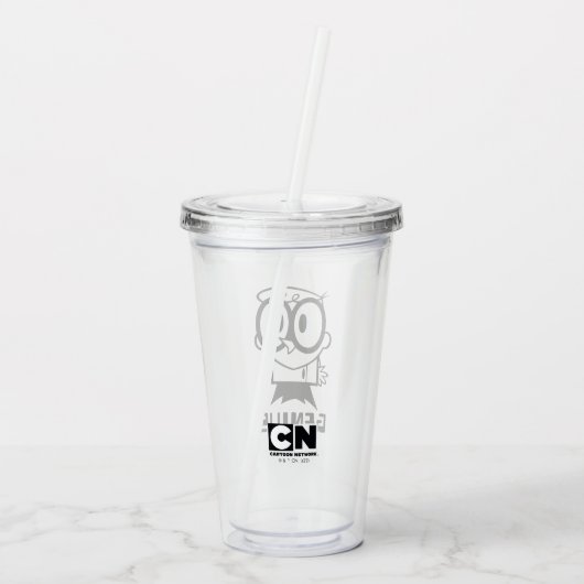 Dexter "Genius" Overzicht Grafisch Acryl Drinkbeker (Achterkant)