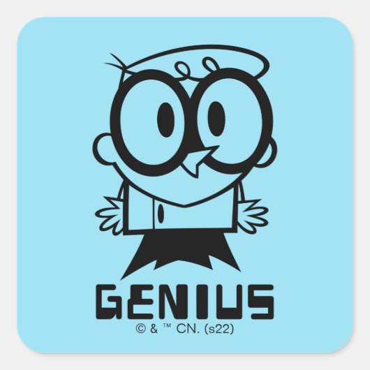 Dexter "Genius" Overzicht Grafisch Vierkante Sticker (Voorkant)