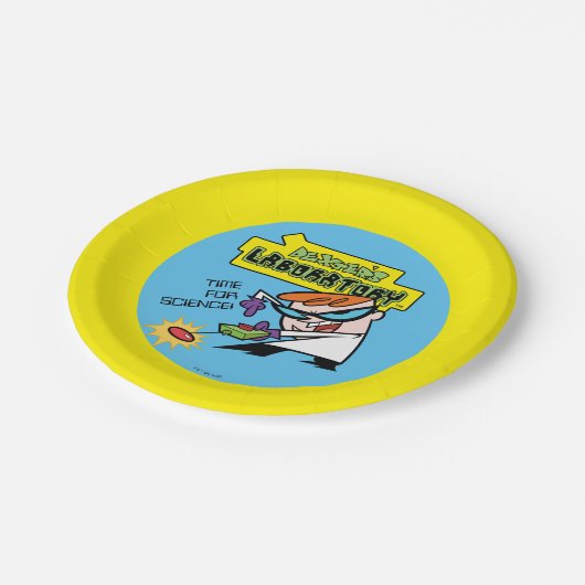 Dexter met afstandsbediening papieren bordje (Gekanteld)