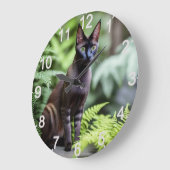 Dexter The Black Siamese Cat, Wall Clock Grote Klok (Hoek)