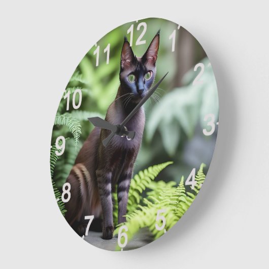 Dexter The Black Siamese Cat, Wall Clock Grote Klok (Hoek)