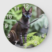 Dexter The Black Siamese Cat, Wall Clock Grote Klok (Voorkant)