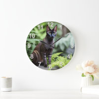 Dexter The Black Siamese Cat, Wall Clock