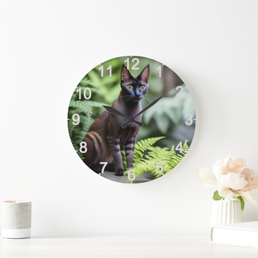 Dexter The Black Siamese Cat, Wall Clock Grote Klok (Huis)