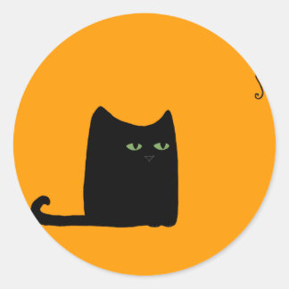 Dexter the Fat Black Cat Sticker (aanpasbaar)