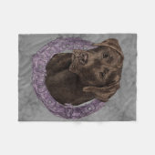 Dexter versie 2 - Chocolate Lab Fleece Deken (Voorkant (Horizontaal))