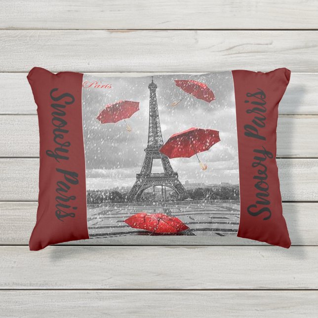 D'extérieur Beau coussin à accent avec design parisien (Devant)