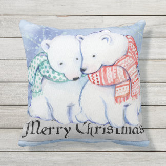 D'EXTÉRIEUR BEAU COUSSIN DE NOËL. OURS RÉVERSIBLE DE PINGOUIN