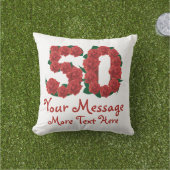 D'extérieur Cinquantième coussin de l'anniversaire (Herbe)