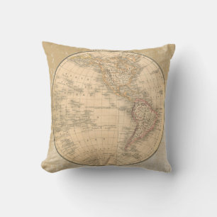 D'extérieur Cool Deux faces Carte Antique Coussin de Scarribab