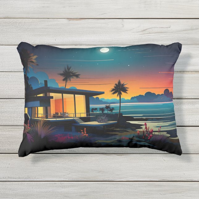D'extérieur Coussin d'accentuation de bungalow plage (Devant)
