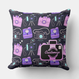 D'extérieur Coussin de caméras rétros de bug de navette violet