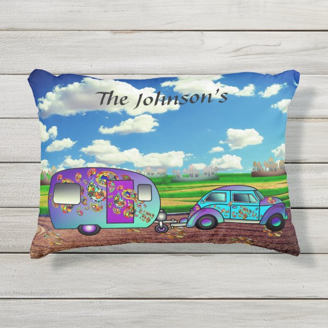D'extérieur Coussin de collage customisé par caravane (Devant)