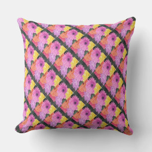 D'EXTÉRIEUR COUSSIN DE PATIO GERBERS DE COULEUR BRILLANTE
