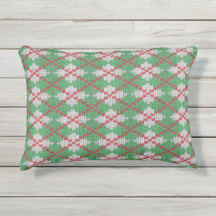 D'EXTÉRIEUR COUSSIN DE PLEIN AIR EN TRICOT ARGYLE DE NOËL