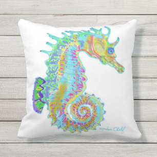 D'extérieur Coussin d'hippocampe d'arc-en-ciel