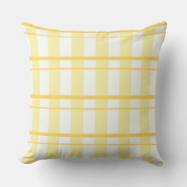 D'extérieur Coussin extérieur 20" de plaid jaune x 20" (Recto)