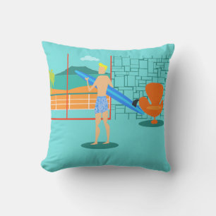 D'extérieur Coussin extérieur de rétro type de surfer