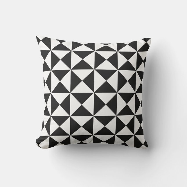 D'extérieur Coussin extérieur de triangle moderne noire et (Recto)