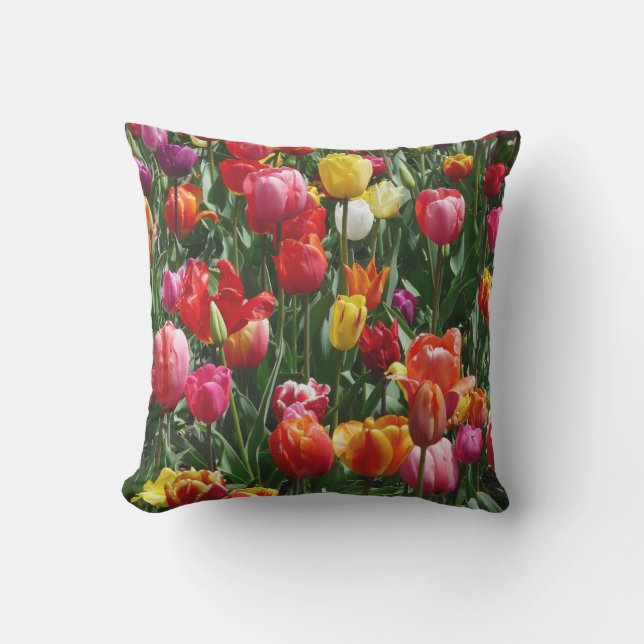 D'extérieur Coussin extérieur joli tulipes décor de fleurs cou (Recto)