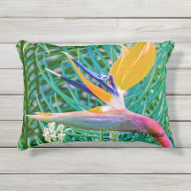 Coussin extérieur, oiseau de conception de paradis