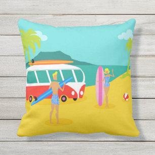 D'extérieur Coussin extérieur Retro Surfer Couple